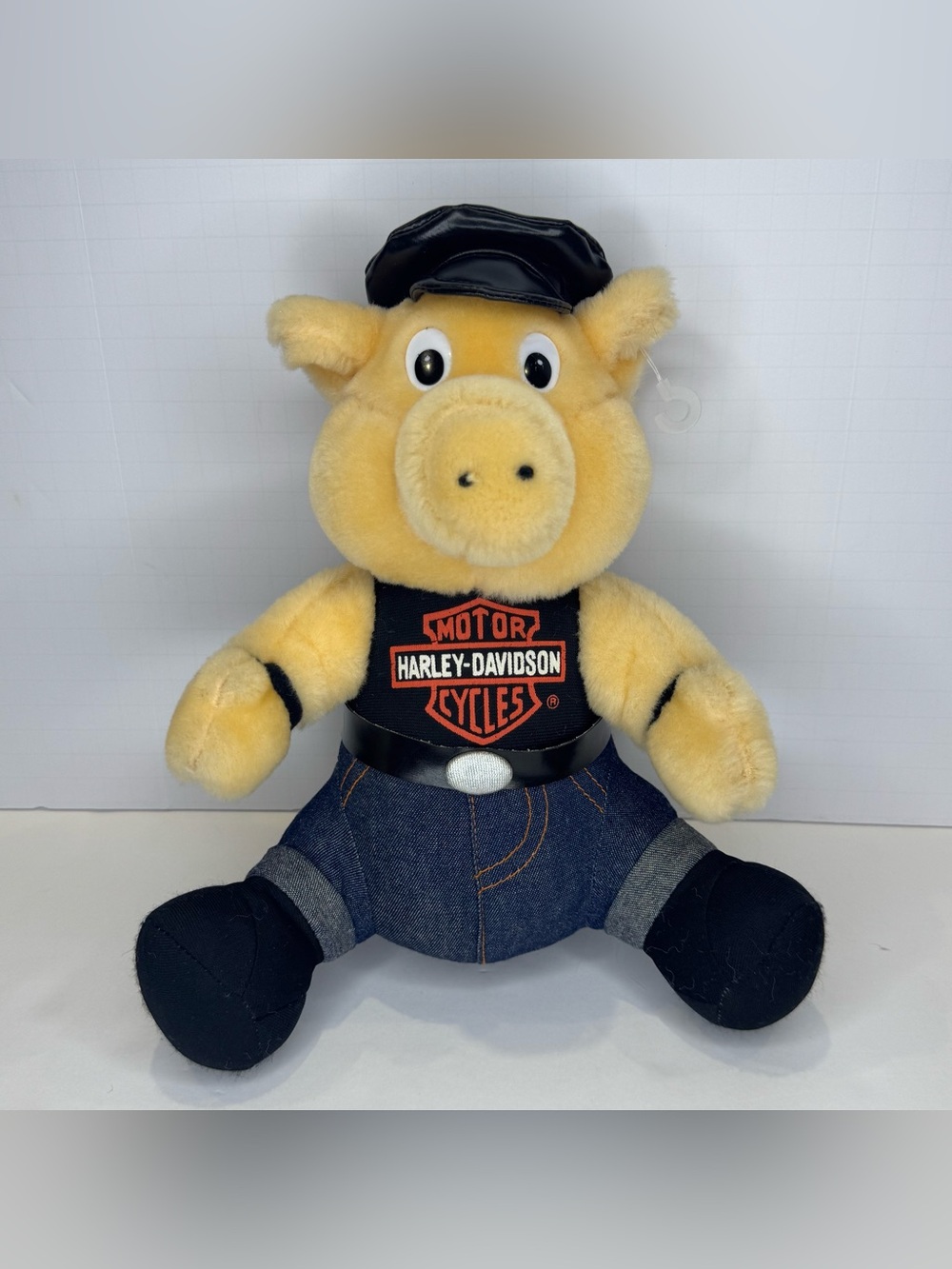Vintage Harley Davidson Motorcycle 1998 Biker Hog Pig Plush Stuffed Toy